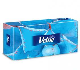 Kleenex Veltie kapesníky Design Box 70 ks dvouvrstvé