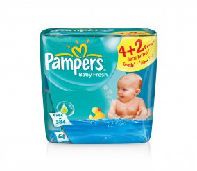 Pampers vlhčené ubrousky Baby Fresh 6x64ks