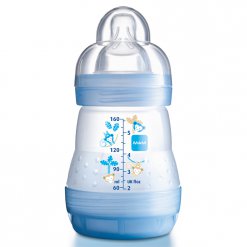 MAM Anti-colic láhev 160 ml modrá s dudlíkem V1 0+m