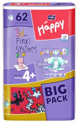 Bella Happy 4+ Maxi Plus (9-20kg) 62 ks Big Pack