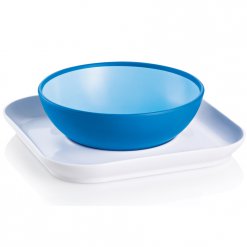 MAM Set Baby´s Bowl & Plate - talířek a miska od 6 měsíců modrá