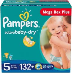 Pampers Active Baby 5 Junior (11-18kg) 132 ks Mega Box Plus