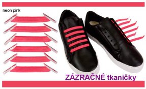 Zázračné Tkaničky U-Lace 6 ks neonově růžová