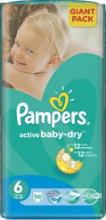 Pampers Active Baby 6 ExtraLarge (15+kg) 56ks Giant Pack